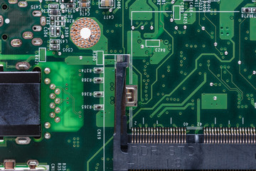 Circuit board connections for laptop computer