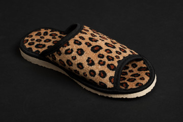 Single slipper on black