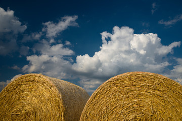 Strohballen im Sommer