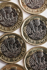 New one pound British sterling coin.