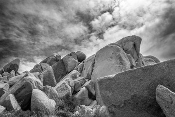 Desert Rock Formation in Black & White