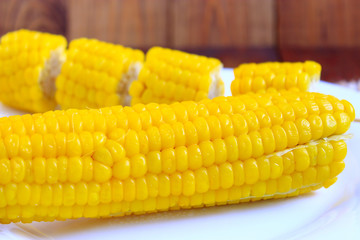 dish with boiled corns