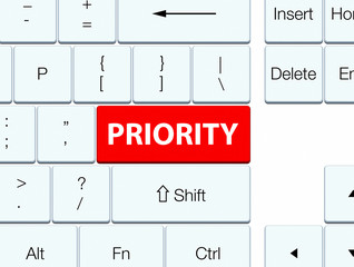 Priority red keyboard button
