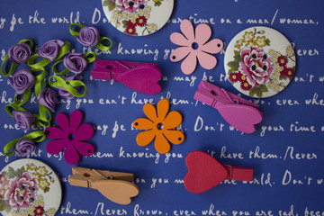 wooden hearts on a beautiful background