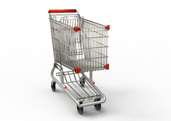 shopping cart on white background
