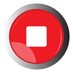 Isolated web button with a stop symbol, Vector illustration
