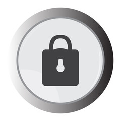 Isolated web button with a padlock icon, Vector illustration