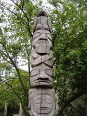 Totem Pole in Urban Setting