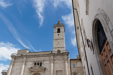 Details of architecture, historical buildings of Italy. Ascoli Piceno. Marche.