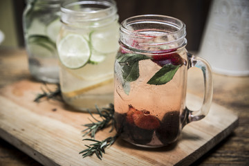 Glass of refreshing lemonade