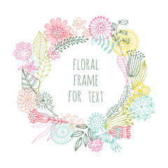 hand painted floral frame