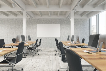 Open office with pillars, poster