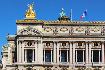 Fototapeta na wymiar View on opera building, national music academy, front view, paris city, france