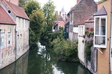 Fototapeta na wymiar Brugge. Canals in Belgium 