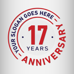 17 years anniversary logo template. Vector and illustration.