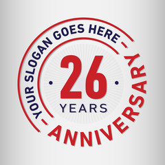 26 years anniversary logo template. Vector and illustration.