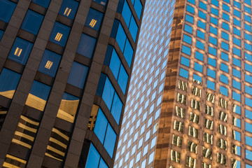 Modern Building Glass Architecture Clouds Wall Detail	