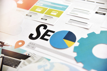 SEO banner concept design. Concept for website and mobile website development and optimization, app...