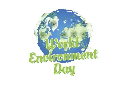 Banner world environment day with world map