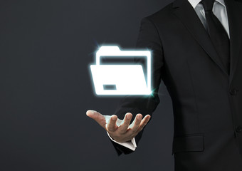 Businessman magical touch concept -  file