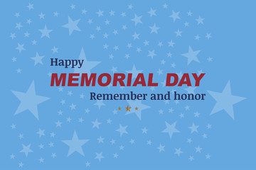 Fototapeta na wymiar Happy memorial day. Font inscription with a congratulation. National American holiday event