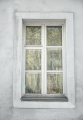 Old building with vintage wooden window