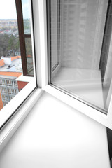 Modern window sill close up