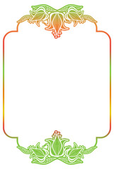 Gradient label with decorative flowers. Copy space. 