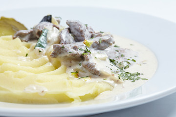 mashed potato with meat