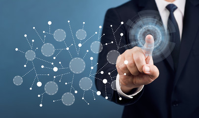 Businessman Touch Screen Concept