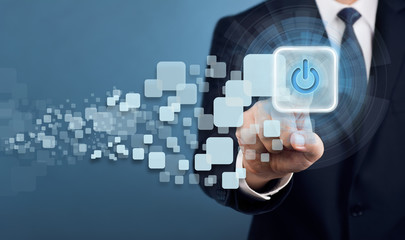 Businessman Touch Screen Concept