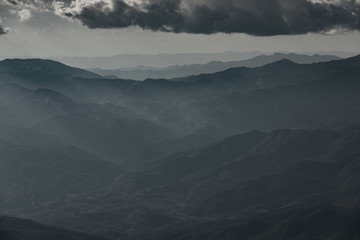 Sunset in mountains