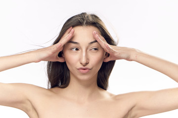 Fototapeta premium young nude woman with curvy face