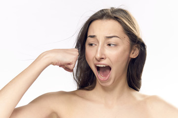 woman, muscle, scream