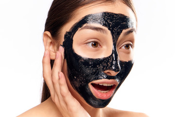 mask for the face, black color, emotions, in...