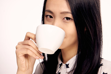 light cup, drink, woman