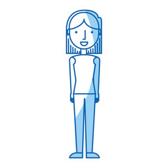 young woman avatar character vector illustration design