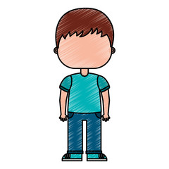 cute little boy character vector illustration design