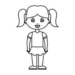 cute little girl student vector illustration design