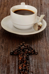 coffee cup on wood table