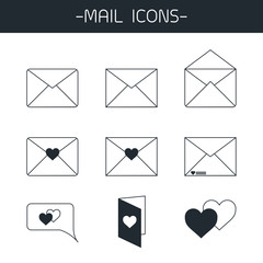 Mail icons.