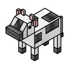 cow isometric isolated icon vector illustration design