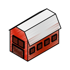 stable farm isometric icon vector illustration design