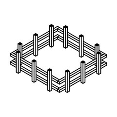 farm fence isometric icon vector illustration design