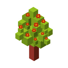 tree plant isometric icon vector illustration design