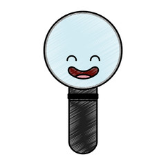 magnifying glass kawaii character vector illustration design