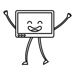 tablet device kawaii character vector illustration design