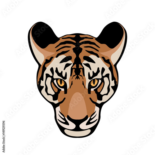 "Tiger face vector illustration style Flat" fichier vectoriel libre de