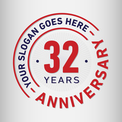 32 years anniversary logo template. Vector and illustration.