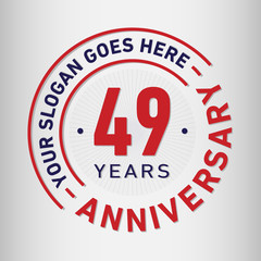 49 years anniversary logo template. Vector and illustration.